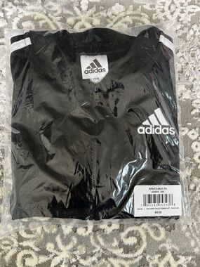 NWT girls adidas black zip up Large 14/16